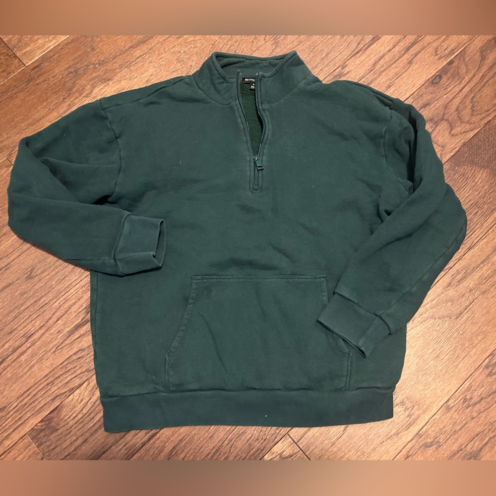 Beyond Yoga Forest Green Quarter Zip-Up Sweater - Picture 1 of 5